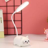 📚 wireless charging led desk lamp for kids | usb rechargeable student learning eye protection lamp | cartoons toy lamp gift for dorm | small desk lamp (white) логотип