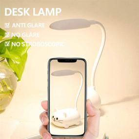 img 3 attached to 📚 Wireless Charging LED Desk Lamp for Kids | USB Rechargeable Student Learning Eye Protection Lamp | Cartoons Toy Lamp Gift for Dorm | Small Desk Lamp (White)