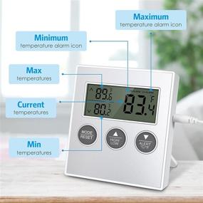 img 3 attached to 🌡️ AMIR Refrigerator Thermometer with High/Low Temperature Alarm - Enhancing Efficiency and Food Safety