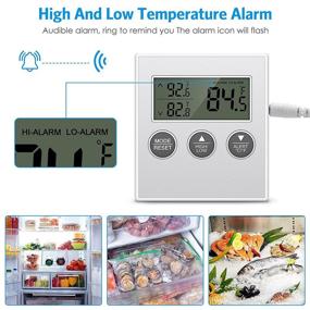 img 1 attached to 🌡️ AMIR Refrigerator Thermometer with High/Low Temperature Alarm - Enhancing Efficiency and Food Safety