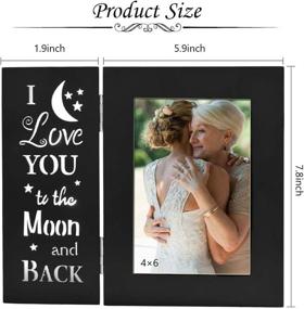 img 3 attached to 🖼️ YEASL Love Black Picture Frame 4X6 - Capture Cherished Moments with 'I Love You To The Moon and Back' Wood Photo Frame, Ideal Couples and Mother's Gift