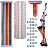 полный набор complete kuman raspberry pi 4b 3b+: макетная плата, расширительная плата, провода-переходники, ленточный кабель, набор резисторов логотип