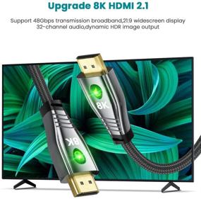 img 3 attached to 🔌 Enhanced 8K HDMI 2.1 Cable - Ultra High Speed 48Gbps for Apple TV, Roku, PS5, Xbox One X, QLED, Sony Z8H, LG OLED ZX- Experience Unparalleled 8K@60Hz & 4K@120Hz@144Hz DSC Connectivity