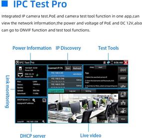 img 2 attached to Koolertron 5 дюймовый IPS сенсорный экран IP-камера тестер с поддержкой H.265 4K - CVBS CVI TVI AHD аналоговые камеры, RJ45 кабель TDR тестер, PoE, быстрое обнаружение IP, 4K HDMI/VGA вход, встроенный WiFi