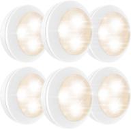 luxsway set of 6 battery operated under-counter lights - wireless dimmable cabinet lighting for closet, stairs, shelf, kitchen - stick on ceiling light логотип