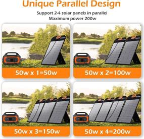 img 2 attached to 🔆 RINKMO Portable Solar Panel - 50W Solar Battery Charger with Light Sensing, 2-4 Parallel Support for Enhanced Power (Max 200W), Waterproof IP65, Ideal Solar Generator for Camping and RV