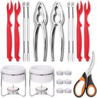 🦀 deluxe hiware seafood tools set for 2 - crab & lobster crackers, picks, and accessories with butter warmers, scissors, shellers, forks, and tealight candles logo