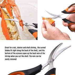 img 1 attached to 🦀 Deluxe Hiware Seafood Tools Set for 2 - Crab & Lobster Crackers, Picks, and Accessories with Butter Warmers, Scissors, Shellers, Forks, and Tealight Candles