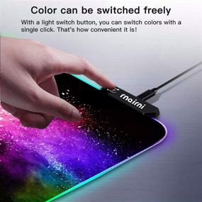 img 1 attached to 🖱️ Enhanced RGB Gaming Mouse Pad: Extra Large Mat for Gamers, Waterproof DEST Office Mat with 10 Lighting Modes, Compatible with PC RGB Keyboard Mouse - 31.5'' x 11.8'' x 4mm (Black)