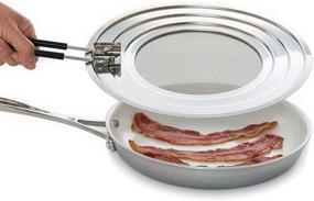 img 4 attached to 🔥 Dishwasher-Safe Splatter Screen Guard: Say Goodbye to Grease Splashes, Burns, and Messy Clean-Ups with our Heat-Resistant, Easy-to-Clean Silicone Handle Skillet Shield