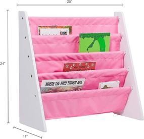 img 1 attached to 📚 25-inch Book Rack in White and Pink Finish