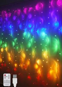 img 4 attached to 🌈 Enchanting Rainbow Fairy String Curtain Lights: Remote Controlled Twinkle LED Icicle Rainbow Lights for Girls' Rooms, Bedrooms, Teen Rooms, Kids' Rooms, Unicorn Rooms, Parties, & Holiday Décor