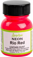 🎨 vibrant 1 oz neon rio red angelus leather paint: long-lasting and high-quality leather coloring solution logo