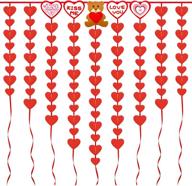 💖 valentine's day decor - 91-piece heart felt garland banner, no diy hanging heart string garland for valentines party, decorations for anniversaries & home décor логотип