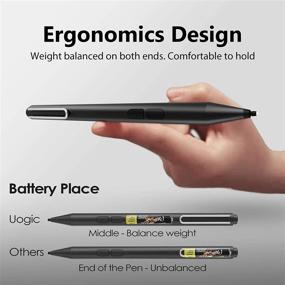 img 3 attached to 🖊️ Uogic Pen for Microsoft Surface: Palm Rejection, 1024 Levels Pressure, Flex & Soft HB Nib - Ideal for Surface Pro/Go/Laptop/Book/Studio - Includes 2 Spare Nibs & AAAA Battery