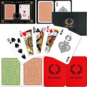 img 1 attached to 🃏 Italian 100% Plastic Playing Cards, Poker Regular Index - 2 Deck Set with Hard Shell Case, 2 Cut Cards for Enhanced Durability and Versatility