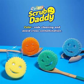 img 3 attached to 🧽 Scratch-Free Scrub Daddy Sponge Set - Multi-Use, Odor Resistant, Colorful Scrubbers for Dishes and Home, Deep Cleaning - Soft when Warm, Firm when Cold - Dishwasher Safe - Pack of 3, 3ct