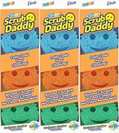🧽 scratch-free scrub daddy sponge set - multi-use, odor resistant, colorful scrubbers for dishes and home, deep cleaning - soft when warm, firm when cold - dishwasher safe - pack of 3, 3ct логотип