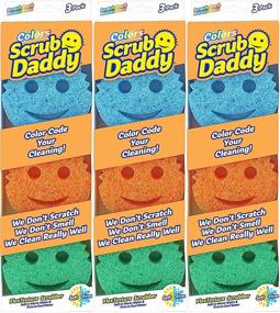 img 4 attached to 🧽 Scratch-Free Scrub Daddy Sponge Set - Multi-Use, Odor Resistant, Colorful Scrubbers for Dishes and Home, Deep Cleaning - Soft when Warm, Firm when Cold - Dishwasher Safe - Pack of 3, 3ct