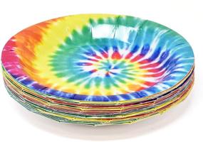img 2 attached to Colorful Tie Dye Party Supplies: 24 Dinner Plates, 24 Dessert Plates, 24 Cups, and 50 Luncheon Napkins