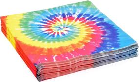 img 1 attached to Colorful Tie Dye Party Supplies: 24 Dinner Plates, 24 Dessert Plates, 24 Cups, and 50 Luncheon Napkins