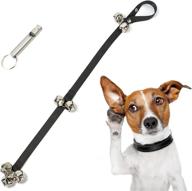 🐶 gumike dog doorbells: adjustable training bells for door knob - 7 extra loud jingle potty training door bell - strong strap + silver whistle (black 1 pack) логотип