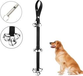 img 3 attached to 🐶 GUMIKE Dog Doorbells: Adjustable Training Bells for Door Knob - 7 Extra Loud Jingle Potty Training Door Bell - Strong Strap + Silver Whistle (Black 1 Pack)