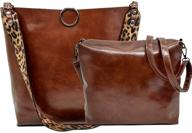 👜 stylish segater leopard reversible oversized shoulder women's handbags & wallets: perfect shoulder bags with versatile functionality logo