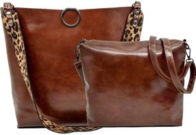 img 4 attached to 👜 Stylish Segater Leopard Reversible Oversized Shoulder Women's Handbags & Wallets: Perfect Shoulder Bags with Versatile Functionality