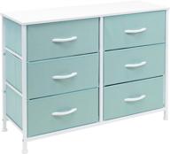 🌈 sorbus 6-drawer dresser - furniture storage tower for bedroom, hallway, closet, office - steel frame, wood top, easy pull fabric bins - pastel aqua logo