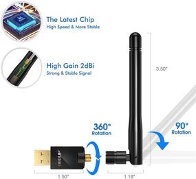 img 3 attached to High-Speed USB WiFi Adapter with Dual Band 2.4G/5.8Ghz and External Antenna for Windows/Mac