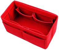 👜 large red felt purse organizer insert by actater - multi-pocket handbag shaper for speedy, neverfull, and tote bags logo