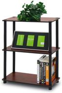 furinno turn-n-tube display rack, 3-tier single, dark cherry and black logo