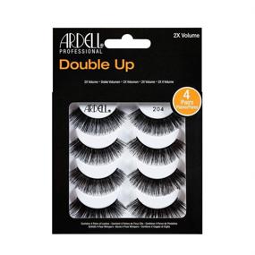 img 4 attached to 💁 Ardell False Eyelashes 4 Pack Double Up 204 - Get 4 Pairs of Glamorous Lashes in 1 Convenient Pack!