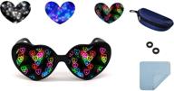 🌈 heart-effect diffraction glasses - see hearts! - heart-light glasses with peach heart hologram for special effect and holiday images logo