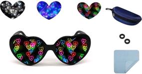 img 4 attached to 🌈 Heart-Effect Diffraction Glasses - See Hearts! - Heart-Light Glasses with Peach Heart Hologram for Special Effect and Holiday Images