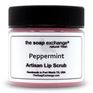 💋 the soap exchange lip scrub - peppermint flavor: handcrafted 1.5 oz lip care for exfoliation, hydration, and protection. made in the usa. logo