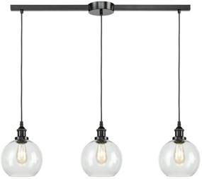 img 4 attached to 🔆 EUL Industrial Kitchen Island Lighting Pendant - 3 Lights, Clear Glass Globe, Oil Rubbed Bronze, Linear Design