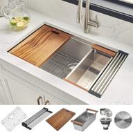 🔪 ruvati 32-inch workstation ledge undermount stainless steel kitchen sink single bowl 16 gauge - rvh8300 logo