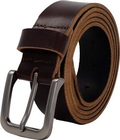 img 4 attached to Ashford Ridge Full Brown Leather Men's Belt Accessories: Elevate Your Style with Quality