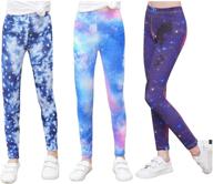 cute and comfy uonlbeib girls multipack print leggings: 3-pack stretch ankle length pants for girls 4-13y logo