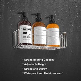 img 1 attached to 🚿 Woochy Rustproof Bathroom Shower Caddy, 2 Pack Stainless Steel Shower Shelf with Soap Dish and Hooks, Wall Mounted Shower Rack Organizer for Bathroom and Kitchen, Silver - No Drilling Required