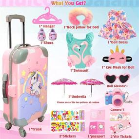 img 3 attached to 🧳 WONDOLL Doll Travel Suitcase with 18 Inch Doll Clothes Accessories