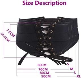 img 3 attached to Womens Stretch Elastic Lace Up Waspie Women's Accessories