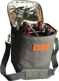 img 2 attached to 🍷 DS Picnic Insulated Wine Tote Bag: Premium Wine Bottle Carrier & Cooler for Outdoor Camping, Perfect Gift for Wine Lovers - Gray