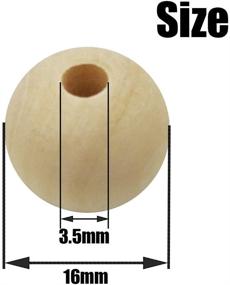 img 3 attached to 200pcs 16mm Natural Wooden Beads - Bulk Round Unfinished Wood Balls for Crafts, Bracelets, Jewelry Making, and Decor