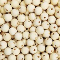 200pcs 16mm natural wooden beads - bulk round unfinished wood balls for crafts, bracelets, jewelry making, and decor logo