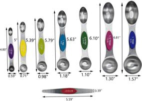 img 3 attached to 🌈 Rainbow Culinary Dual Sided Set: 8pcs Stainless Steel Stackable Magnetic Measuring Spoons with Leveler Spoon – Safe and Artistic Epicurean Cookware You’ll Absolutely Adore!