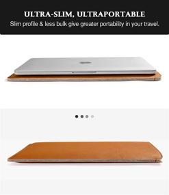 img 2 attached to 👝 MoKo MacBook Air M1 13.3 2020 Sleeve, MacBook Pro M1 13.3 2020 Sleeve, PU Leather Notebook Briefcase Protective Carrying Bag - Slim & Stylish Brown Case Pouch