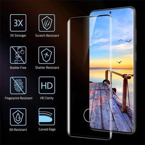 img 3 attached to 📱 [2+2 Пак] Защитная пленка для экрана Samsung Galaxy S20 Ultra - Прозрачное закаленное стекло HD, поддержка ультразвукового сканера отпечатков пальцев, 3D изогнутый, устойчивое к царапинам, без пузырей для защиты стекла Galaxy S20 Ultra 5G - Совместимость